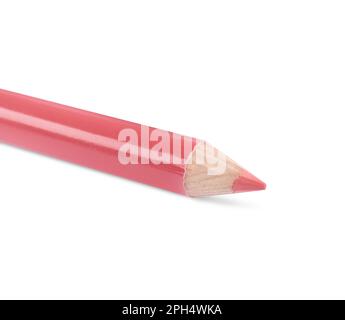 Crayon à lèvres isolé sur blanc, gros plan. Produit cosmétique Banque D'Images