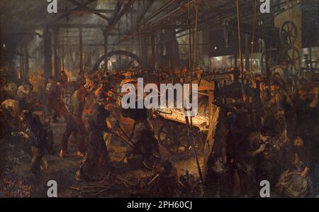 The Iron Rolling Mill (Modern CYCLOPES) 1875 par Adolph von Menzel Banque D'Images