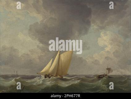 Un Cutter dans une brise forte vers 1750 par Charles Brooking Banque D'Images