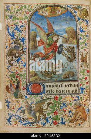 Saint Michael 1469 par Lieven van Lathem Banque D'Images