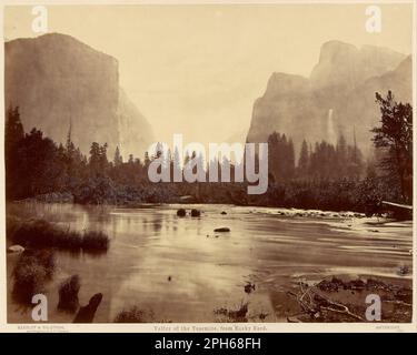 Vallée du Yosemite, de Rocky Ford 1872 par Eadlaund Muybridge Banque D'Images