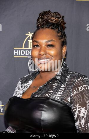 Los Angeles, États-Unis. 25th mars 2023. Model Junique assiste au Musée Tariq Nasheed Mars Comedy Madness au Musée d'Histoire cachée sur 25 mars 2023 Credit: Eugene Powers/Alamy Live News Banque D'Images