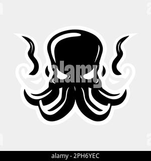 Concept de logo Octopus. Pieuvre isolée sur fond blanc Illustration de Vecteur