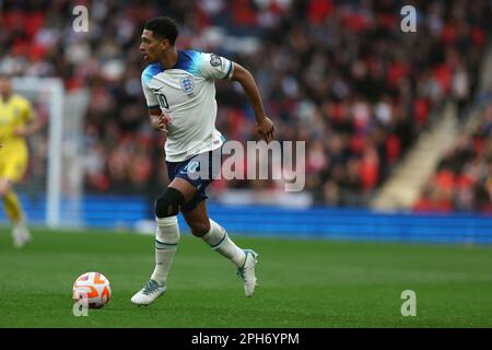 Londres, Royaume-Uni. 26th mars 2023. Jude Bellingham d'Angleterre (10) en action. Angleterre contre Ukraine, UEFA qualification Euro 2024 match international du groupe C au stade Wembley à Londres le dimanche 26th mars 2023. Usage éditorial uniquement. photo par Andrew Orchard/Andrew Orchard sports photographie/Alamy Live News crédit: Andrew Orchard sports photographie/Alamy Live News Banque D'Images