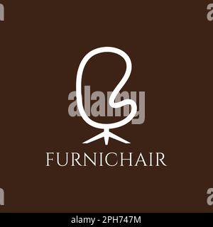 Meubles de chaise de luxe charpentier en bois Décoration logo Illustration de Vecteur