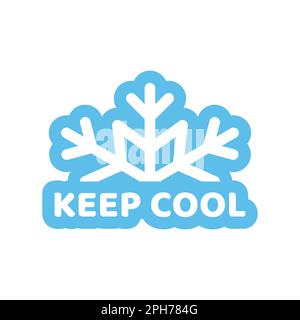 Conservez une étiquette vectorielle froide. Badge coloré de l'emballage alimentaire. Illustration de Vecteur