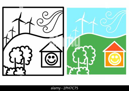 Éléments de conception plate de bannière pour le développement énergétique durable, concept environnemental et écologique, illustration vectorielle. Illustration de Vecteur