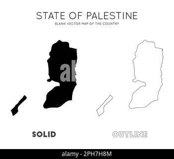 Carte de Palestine. Carte vectorielle vierge du pays. Frontières de la Palestine pour votre infographie. Illustration vectorielle. Illustration de Vecteur