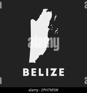 Icône Belize. Carte du pays sur fond sombre. Carte élégante du Belize avec le nom du pays. Illustration vectorielle. Illustration de Vecteur