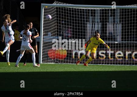 Washington, États-Unis. 26th mars 2023. Aubrey Kingsbury, la gardienne d'esprit lors d'un match de football Washington Spirit contre OL Reign dans la Ligue nationale de football féminin (NWSL), à Audi Field, dimanche, 26 mars 2023. (Graeme Sloan/Sipa USA) Credit: SIPA USA/Alay Live News Banque D'Images