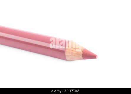 Crayon à lèvres isolé sur blanc, gros plan. Produit cosmétique Banque D'Images