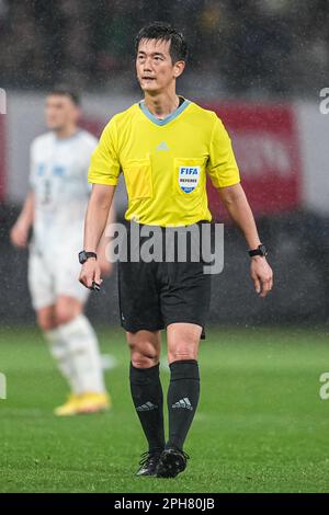 Stade national, Tokyo, Japon. 24th mars 2023. (Arbitre), le 24 MARS 2023 - football : match de la coupe du défi 2023 de KIRIN entre le Japon et l'Uruguay au National Stadium, Tokyo, Japon. Credit: AFLO SPORT/Alay Live News Banque D'Images