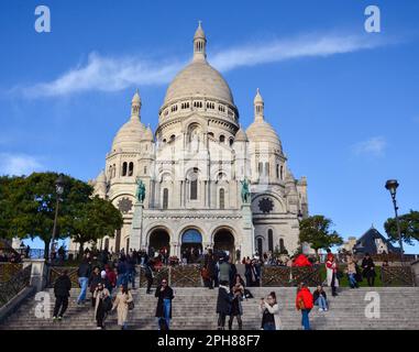 Basilique du Sacré coeur de Montmartre, Paris, France. Église catholique Sacré-cœur de Paris. Novembre 2022. Banque D'Images