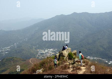 Randonnée dans le Lam Tsuen Country Park dans les nouveaux territoires de Hong Kong. Banque D'Images