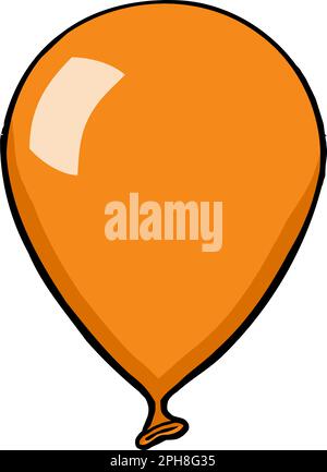 ballon orange flottant Illustration de Vecteur