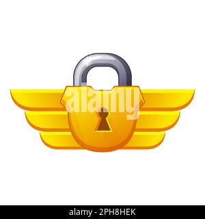 Cadenas doré. Icône de jeu. Blocage et sécurité Illustration de Vecteur