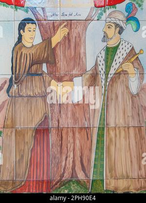 Fuente del Arco - Espagne - 1st novembre 2022 : représentation de la légende du roi Jayon. Notre Dame d'Ara, Fuente del Arco, Badajoz, Espagne Banque D'Images