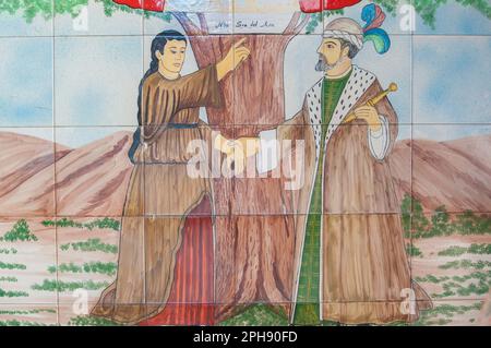 Fuente del Arco - Espagne - 1st novembre 2022 : représentation de la légende du roi Jayon. Notre Dame d'Ara, Fuente del Arco, Badajoz, Espagne Banque D'Images