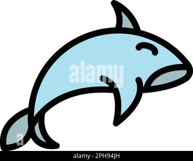 Icône de baleine Grampus. Outline Grampus Whale vector Icon for web design isolé sur fond blanc couleur plate Illustration de Vecteur