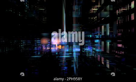 Espace numérique, transmission d'informations, traitement des Big Data. Univers numérique, matrice de données, technologies cloud et informatique. 3d rendu Banque D'Images