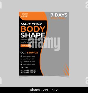 Modèle de prospectus pour la salle de sport et la salle de fitness Illustration de Vecteur