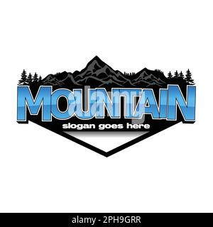 Modèle de logo Mountain. Illustrator vectoriel isolé sur fond blanc. EPS.10 Illustration de Vecteur