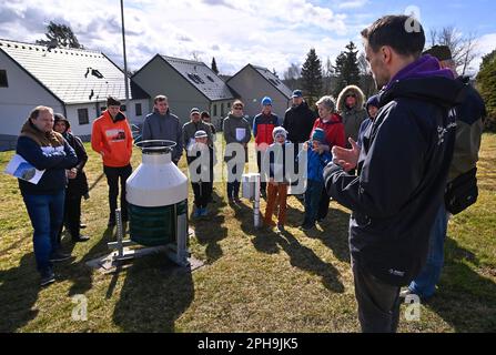 Kosetice, République tchèque. 25th mars 2023. L'observatoire météorologique du Kosetice tient une journée portes ouvertes dans le cadre de la Journée météorologique mondiale à Kosetice, République tchèque, 25 mars 2023. Crédit: Lubos Pavlicek/CTK photo/Alay Live News Banque D'Images