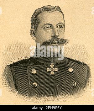 Europa, Deutschland, Generalmajor Groß von Schwarzoff , Chef des Generalstabes , gehörte zum Stab von Generalfeldmarschall Graf Waldersee en Chine , Darstellung aus dem Magazin ' Zur Guten Stunde ' , UM 1900. / Europe, Allemagne, général de division Groß von Schwarzhoff, chef d'état-major général, dans le personnel du général de terrain-marshall comte Waldersee en Chine, tiré de la revue ' Zur Guten Stunde ' , vers 1900. Banque D'Images