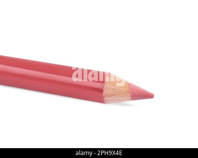 Crayon à lèvres isolé sur blanc, gros plan. Produit cosmétique Banque D'Images