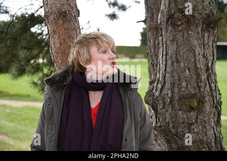 Villeneuve-sur-Aisne, France. 25th mars 2023. Alison Arngrim, qui joue Nellie Oleson dans « petite maison sur les Prairies », fait la promotion de son nouveau spectacle, Nellie Oleson allume le 80s à Villeneuve-sur-Aisne, en France, sur 25 mars 2023. Photo de Lionel Urman/ABACAPRESS.COM crédit: Abaca Press/Alay Live News Banque D'Images