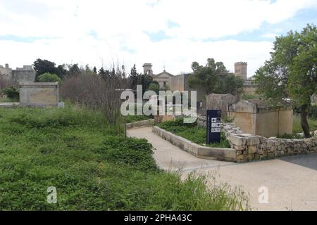 Située à Mdina et Rabat, servant de lieu de sépulture depuis les temps punique, romain et byzantin, les catacombes de Saint-Paul représentent la plus ancienne et la plus grande preuve archéologique du christianisme à Malte Banque D'Images