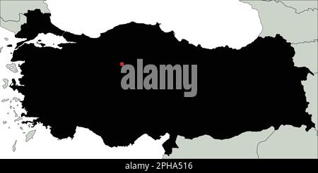 Carte très détaillée de Turkey Silhouette. Illustration de Vecteur