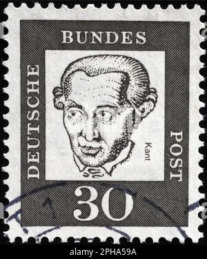 Portrait d'Emmanuel Kant sur l'ancien timbre-poste allemand Banque D'Images