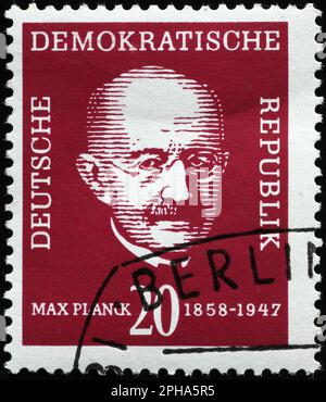 Max Planck portrait sur le timbre-poste de gerrman Banque D'Images
