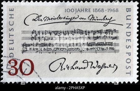 Musique de Die Meistersinger von Nürnberg par Richard Wagner sur le timbre Banque D'Images