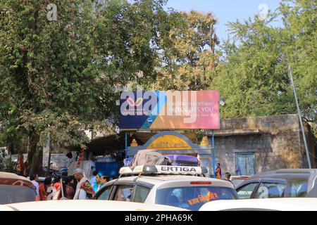 24 décembre 2022 - Pavagadh, Gujarat en Inde: Téléphérique au temple de Shree Mahakali Mataji Banque D'Images