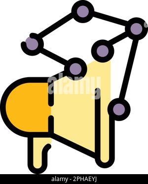 Icône études de marché du mégaphone. Outline Megaphone marché études de vecteur icône pour la conception de Web isolé sur fond blanc couleur plate Illustration de Vecteur