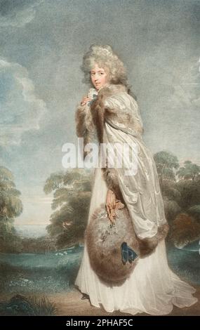 Portrait de l'actrice Mlle Elizabeth Farren ( 1759 - 1829 ), comtesse de Derby - 1792 - - Francesco Bartolozzi - MET Banque D'Images