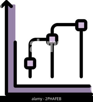 Icône études de marché du graphique de données. Schéma de données études de marché icône vectorielle pour la conception de sites Web isolée sur fond blanc couleur plate Illustration de Vecteur