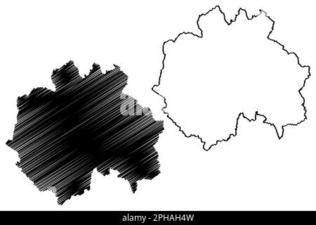 Quartier non métropolitain de Stafford, quartier (Royaume-Uni de Grande-Bretagne et d'Irlande du Nord, comté cérémonial Staffordshire ou Staffs, Angleterre) Illustration de Vecteur