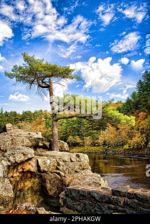 Le St. Rivière Croix National Scenic River à Taylors Falls sur la frontière Minnesota - Wisconsin. Banque D'Images