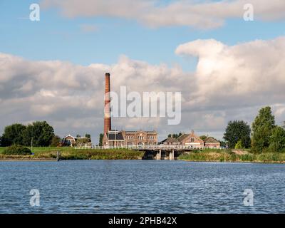 Construction d'une station de pompage à vapeur avec musée, Medemblik, Noord-Hollande, pays-Bas Banque D'Images