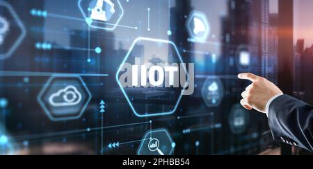 IIOT concept industriel d'Internet des objets. Technologie et affaires. Banque D'Images