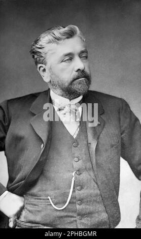 Gustave Eiffel. Portrait de l'ingénieur civil français Alexandre Gustave Eiffel (1832-1923), c. 1889. Eiffel est surtout connu pour la célèbre Tour Eiffel, conçue par sa compagnie et construite pour l'exposition universelle de 1889 à Paris, et pour sa contribution à la construction de la Statue de la liberté à New York. Banque D'Images