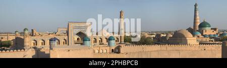 Panorama de l'ancienne ville d'Ichan-Kala, vue de dessus. Khiva, Ouzbékistan Banque D'Images