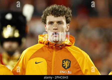 Rotterdam, pays-Bas. 27th mars 2023. ROTTERDAM - Mats Wieffer de Hollande lors du match de qualification de l'UEFA European Championship entre les pays-Bas et Gibraltar à Feyenoord Stadion de Kuip on 27 mars 2023 à Rotterdam, pays-Bas. ANP MAURICE VAN STONE crédit: ANP/Alay Live News crédit: ANP/Alay Live News Banque D'Images