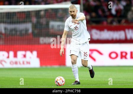 Bartosz Salamon de Pologne pendant l'UEFA Euro 2024, qualifications européennes, match de football du Groupe E entre la Pologne et l'Albanie sur 27 mars 2023 au PGE Narodowy à Varsovie, Pologne - photo Piotr Matusewicz / DPPI Banque D'Images