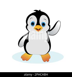 Illustration vectorielle de pingouin mignon et dessinée isolée sur fond blanc Illustration de Vecteur