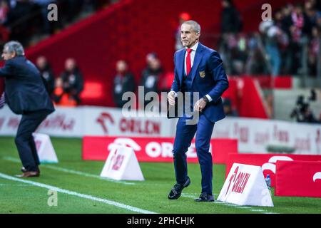 Varsovie, Pologne. 27th mars 2023. Sylvinho lors du match de qualification de l'UEFA Euro 2024 entre la Pologne et l'Albanie sur 27 mars 2023 à Varsovie, Pologne. (Photo par Adam Starszynski/PressFocus/Sipa USA) crédit: SIPA USA/Alay Live News Banque D'Images