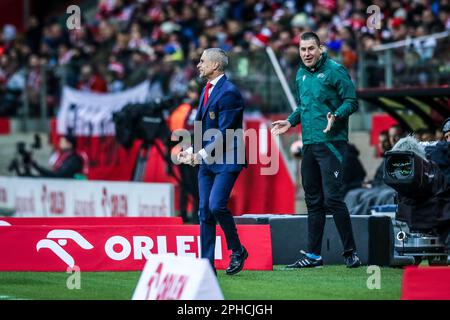 Varsovie, Pologne. 27th mars 2023. Sylvinho lors du match de qualification de l'UEFA Euro 2024 entre la Pologne et l'Albanie sur 27 mars 2023 à Varsovie, Pologne. (Photo par Adam Starszynski/PressFocus/Sipa USA) crédit: SIPA USA/Alay Live News Banque D'Images